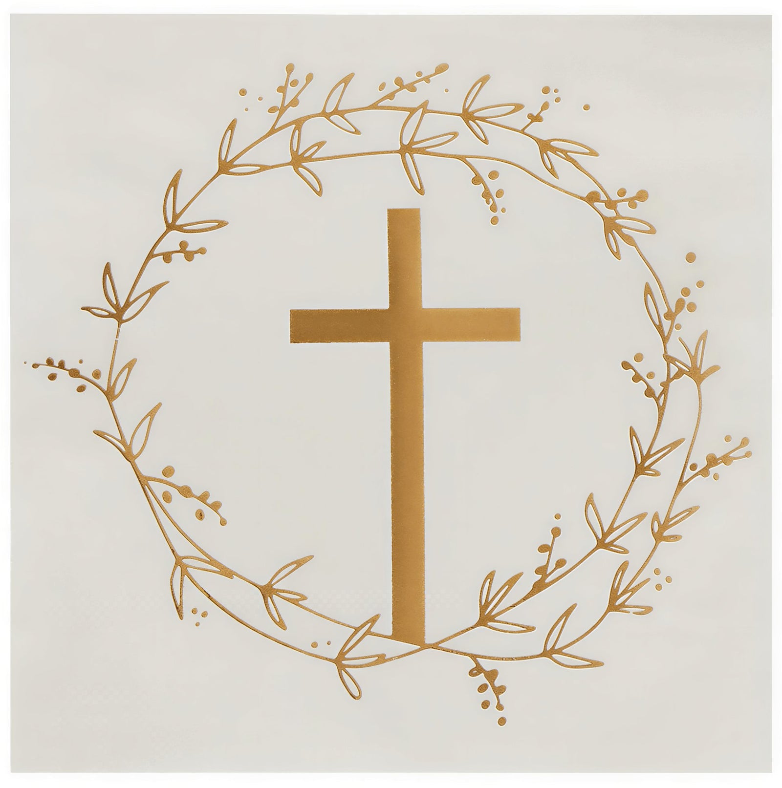 White Napkins with Gold Cross I Christening Party Decorations I My Dream Party Shop UK