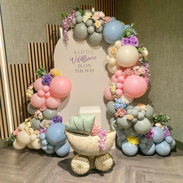 Wild Flower Balloon Arch Backdrop I Baby Shower Balloons Ruislip I My Dream Party Shop