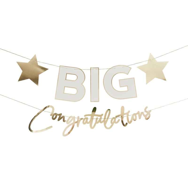 White and Gold Big Congratulations Banner I Retirement Decorations I My Dream Party Shop UK