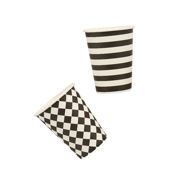 Black and White Paper Party Cups I Black and White Party Supplies I My Dream Party Shop UK
