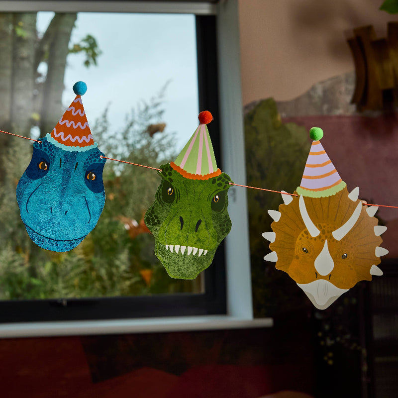 Party Hats Dinosaur Garland I Dinosaur Party Decorations I My Dream Party Shop UK