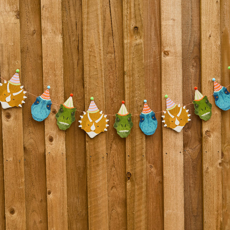 Party Dinosaur Garland with Pom Poms I Dinosaur Party Decorations I My Dream Party Shop UK