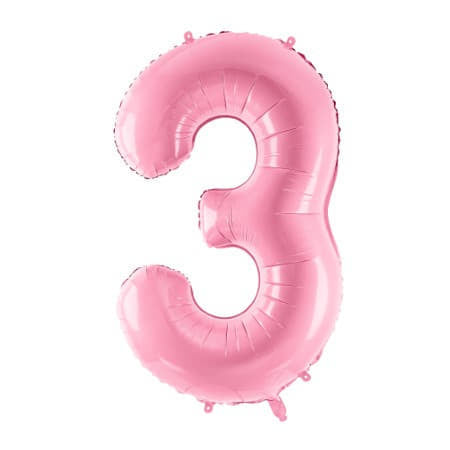 Gigantic Pale Pink Foil Number Three Balloon 34 Inches I Milestone Birthdays I My Dream Party Shop