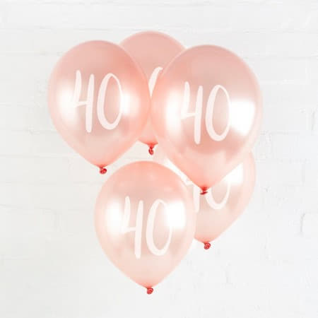 Rose Gold 40th Birthday Balloons I 40th Birthday Party Decorations I My Dream Party Shop UK