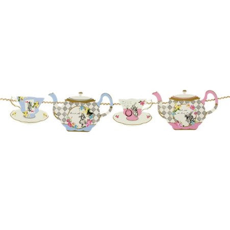 Alice in Wonderland Tea Party Garland I Mad Hatters Tea Party Supplies I My Dream Party Shop UK