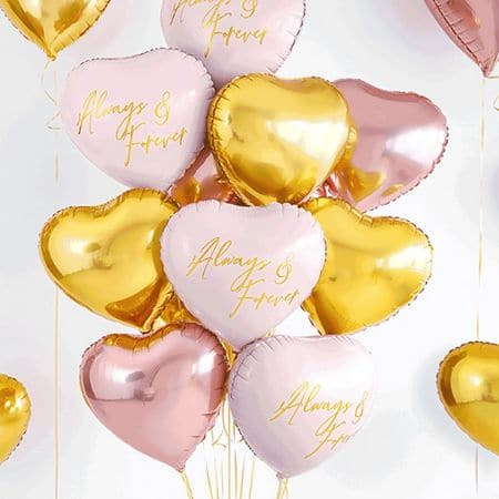 Always and Forever Pale Pink Heart Balloon I Heart Balloons I UK