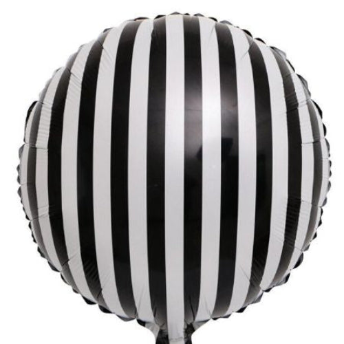 Black and White Striped Foil Balloon I Monochrome Party Supplies I My Dream Party Shop UK