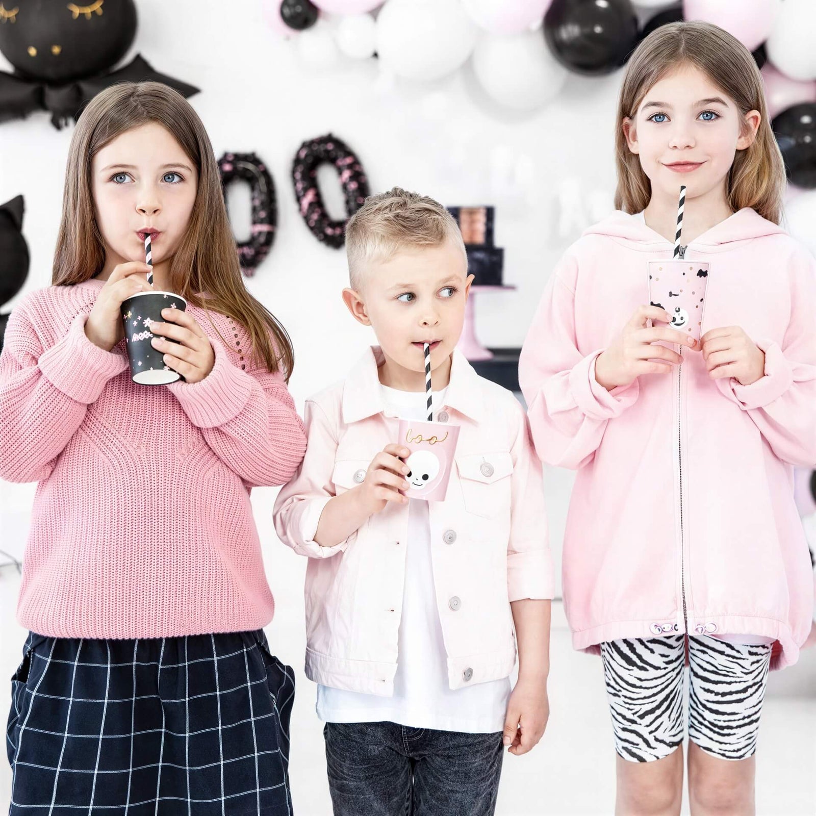 Boo Pink and Black Halloween Cups I Halloween Party Decorations I My Dream Party Shop UK