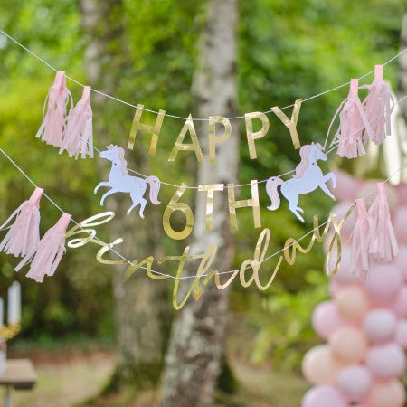 Customisable Change the Age Happy Birthday Bunting I Princess Party Decorations I UK