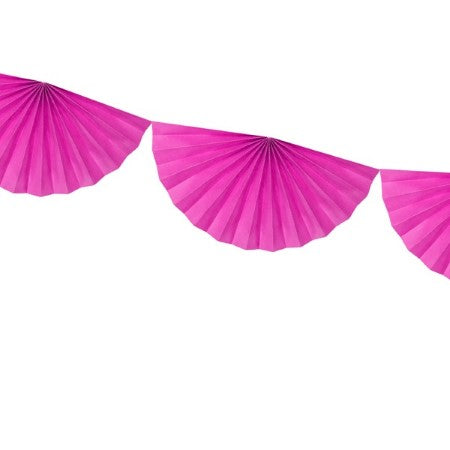 Dark Pink Fan Garland I Modern Party Decorations UK