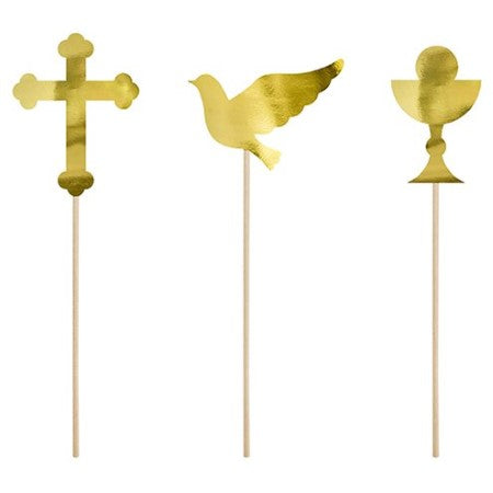 Gold Holy Communion Cake Toppers I First Communion Decorations I My Dream Party Shop UK