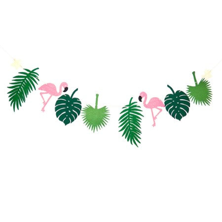 Pink Flamingo and Leaf Garland I Flamingo Party Decorations I My Dream Party Shop I UK