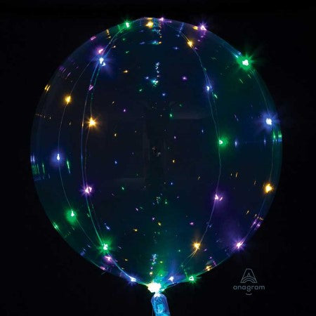 Giant Rainbow LED Crystal Clearz Balloon Inflated for Collection Ruislip I My Dream Party Shop