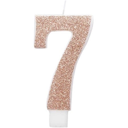Rose Gold Number Seven Candle I Rose Gold Number Candles I My Dream Party Shop UK