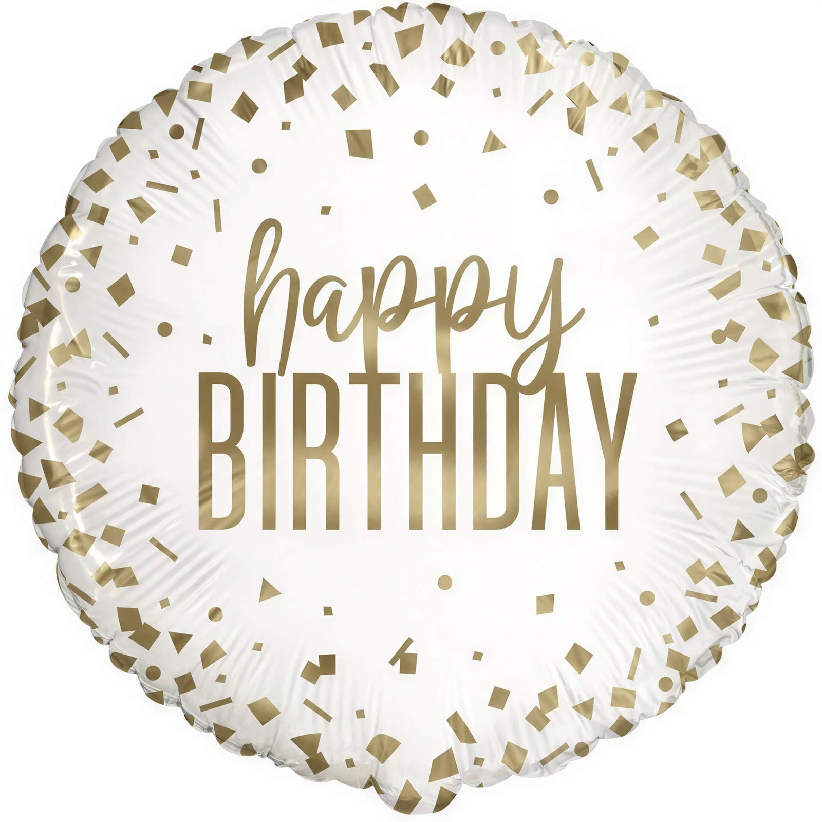 Gold Confetti Happy Birthday Balloon I Helium Birthday Balloons for Collection Ruislip I My Dream Party Shop UK