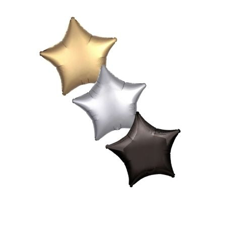 Gold, Silver and Black Stars Balloon Bouquet I Helium Balloons Ruislip I My Dream Party Shop