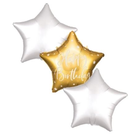 Gold and White Happy Birthday Balloon Sets I Helium Balloons for Collection Ruislip I My Dream Party Shop