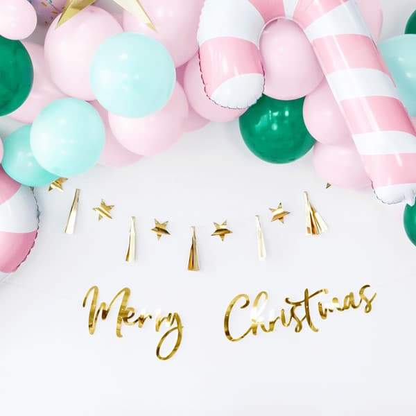 Mini Gold Stars and Tassels Garland I Gold Christmas Decorations I UK