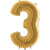 Helium Inflated Vintage Gold Foil Number Three Balloons, 40 Inches I My Dream Party Shop Ruislip 