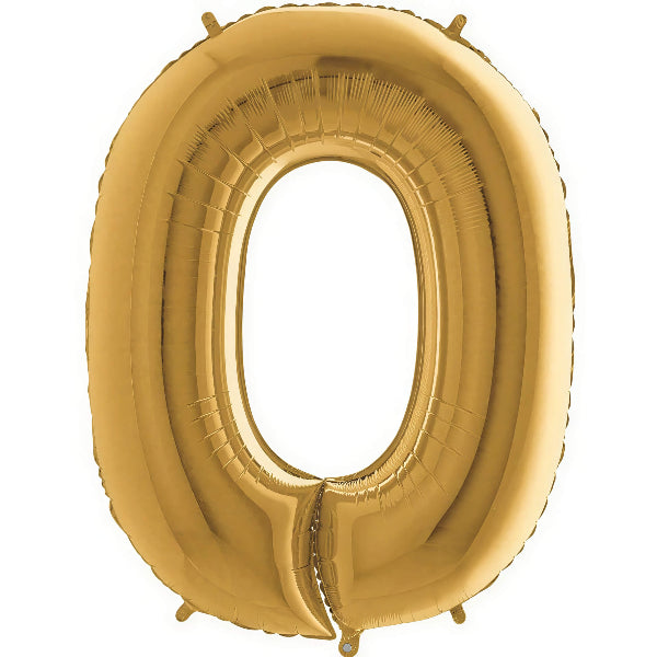 Helium Inflated Vintage Gold One Foil Number Zero Balloons, 40 Inches I My Dream Party Shop Ruislip