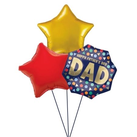 Happy Fathers Day Dad Octagonal Helium Balloon Bouquet I My Dream Party Shop