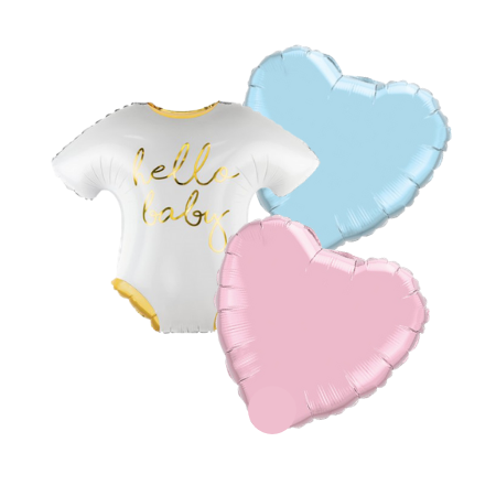 Hello Baby Babygrow Helium Balloon Sets I Baby Shower I My Dream Party Shop