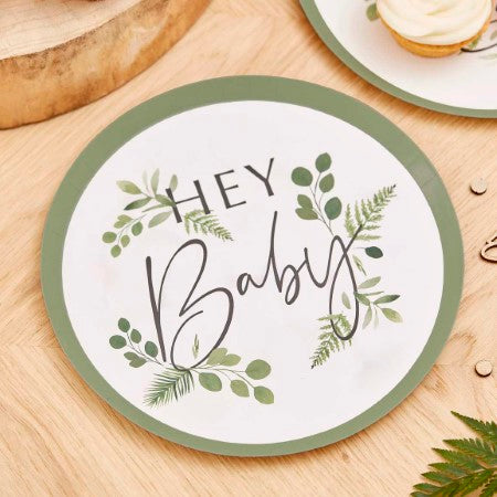 Botanical Baby Shower Plates I Baby Shower Tableware I My Dream Party Shop UK