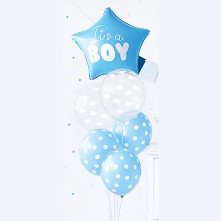 It's a Boy Helium and Latex Balloon Bouquet I Baby Shower Balloons I My Dream Party Shop