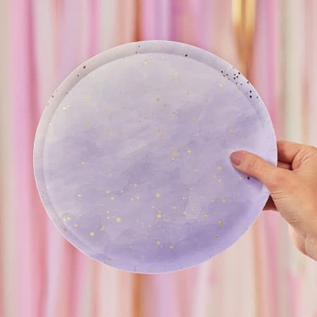 Lilac Ombre and Gold Plates I Lilac Party Supplies I My Dream Party Shop UK