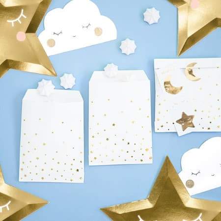 White Little Stars Party Bags I 1st Birthday Party Supplies I My Dream Party Shop UK