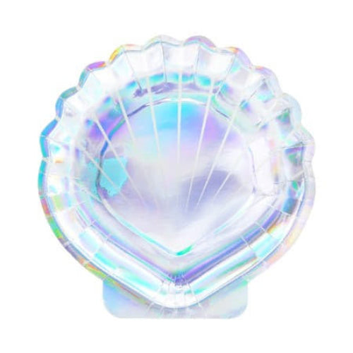 Shell Shaped Iridescent Plates I Mermaid Party Decorations I UK