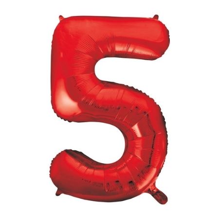 Metallic Red Five Helium Number Balloon I Helium Balloons Ruislip I My Dream Party Shop