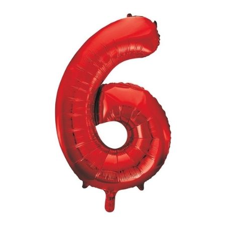 Metallic Red Six Helium Number Balloon I Helium Balloons Ruislip I My Dream Party Shop