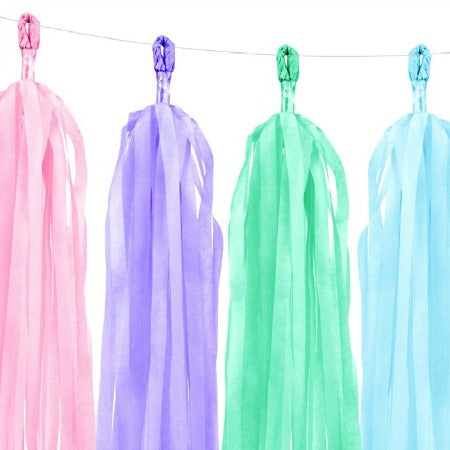 Pastel Mixed Tissue Tassel Garland I Stunning Pastel Decorations I My Dream Party Shop I UK