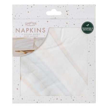 Natural Marble Print Napkins Ginger Ray I Boho Party Tableware I My Dream Party Shop