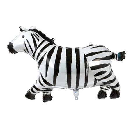 Zebra Foil Balloon Part of Set of Three Party Animals Foil Balloons On Sticks I UK