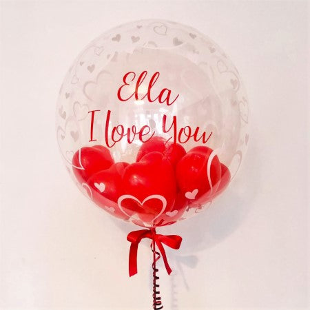 Personalised Valentines Bubble Balloon I Helium Balloons Collection Ruislip I My Dream Party Shop
