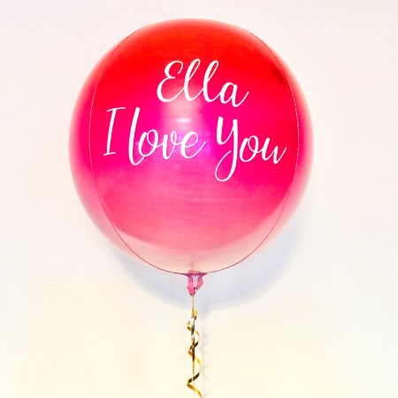 Personalised Red Ombre Orbz Balloon I Helium Balloons Collection Ruislip I My Dream Party Shop