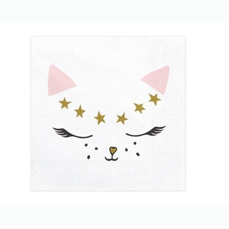 Pretty Pink Cat Napkins I Pretty Pink Cat Party Collection I My Dream Party Shop UK