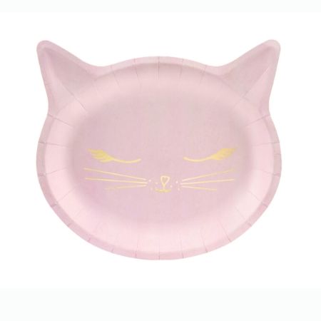 Pretty Pink Cat Plates I Pretty Pink Cat Party I My Dream Party Shop UK