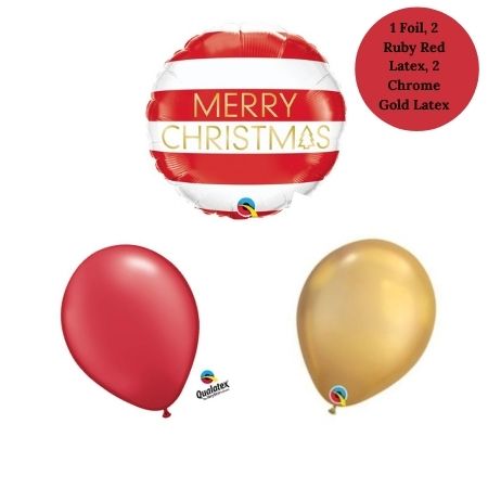 Helium Inflated Red and White Merry Christmas Balloons I Ruislip I My Dream Party Shop