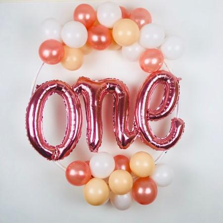 Rose Gold Balloon Hoop Kit I First Birthday Balloons I My Dream Party Shop UK