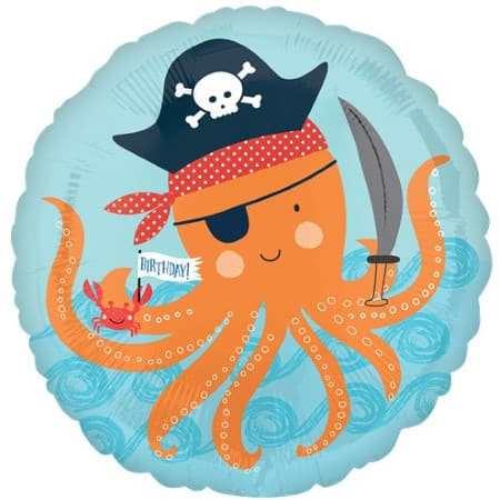 Sea Ahoy Pirate Shark Happy Birthday Balloon I Pirate Party I My Dream Party Shop UK