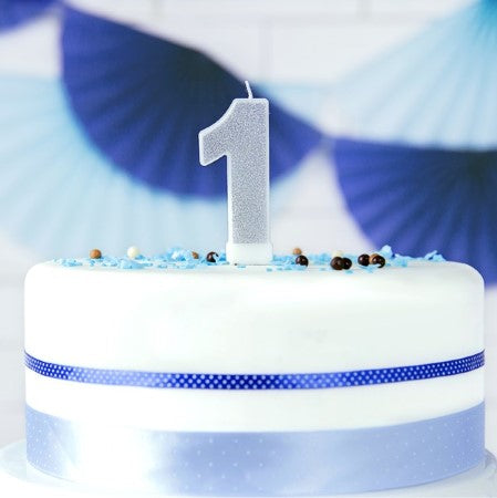 Silver Number Candles I Modern Cake Decorations I My Dream Party Shop UK