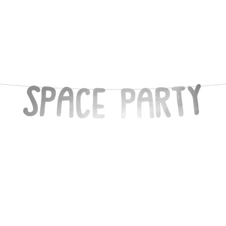 Silver Mirror Space Party Banner I Space Party Decorations I My Dream Party Shop UK