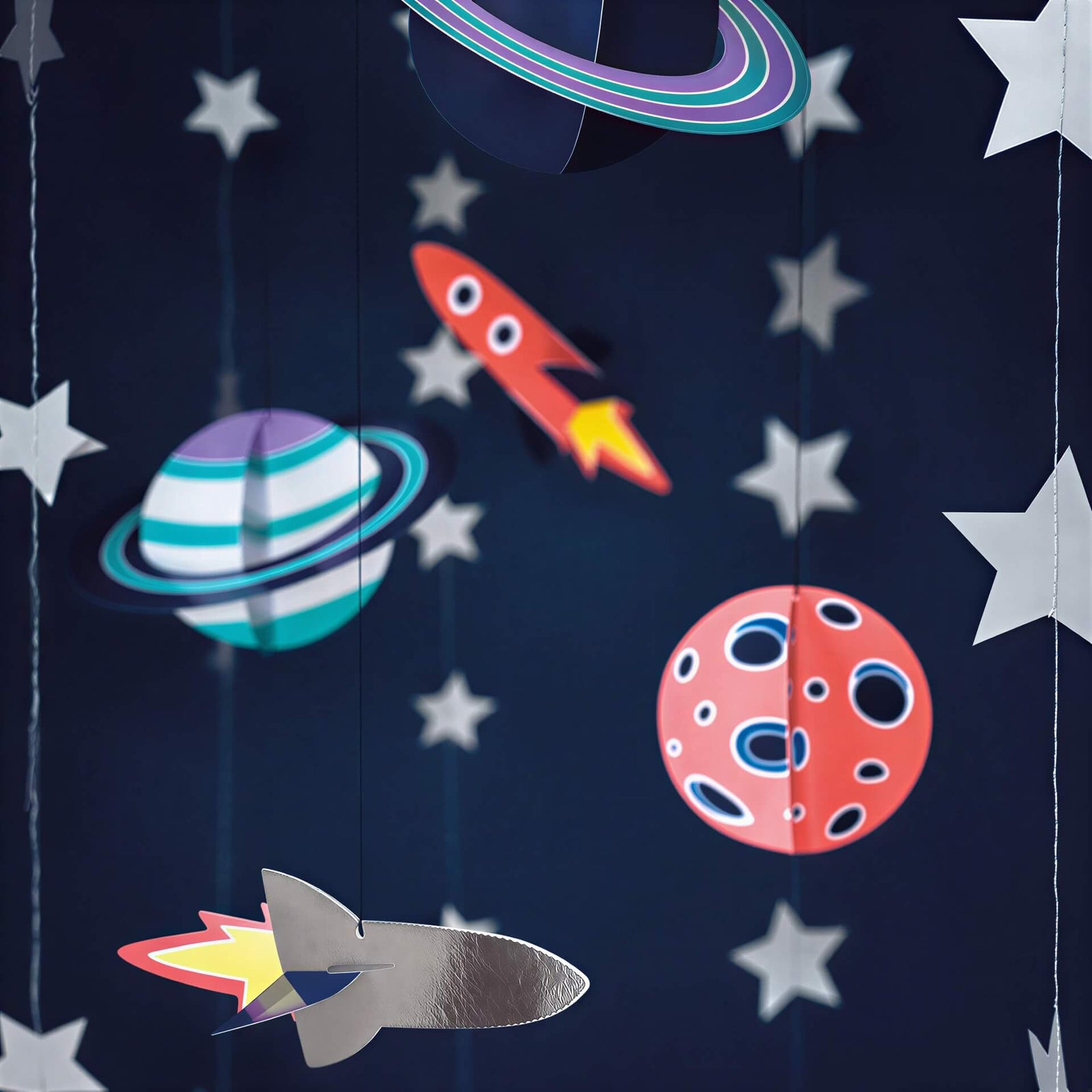 Space Party Planet and Rockets Hanging Decorations I Space Party Decorations I My Dream Party Shop