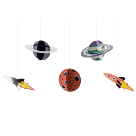 Planet and Rockets Hanging Decorations I Space Party Decorations I My Dream Party Shop UK