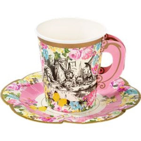 Truly Alice Cups with Saucers I Mad Hatters Themed Party Supplies I My Dream Party Shop UK