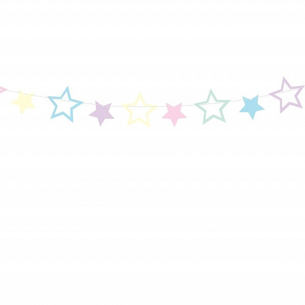 Pastel Stars Garland I Unicorn Party Decorations I My Dream Party Shop I UK