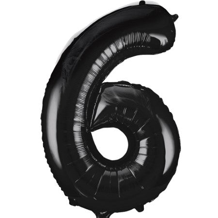 Giant Black Foil Number 6 Balloon 34 Inches I Party Balloons I My Dream Party Shop UK